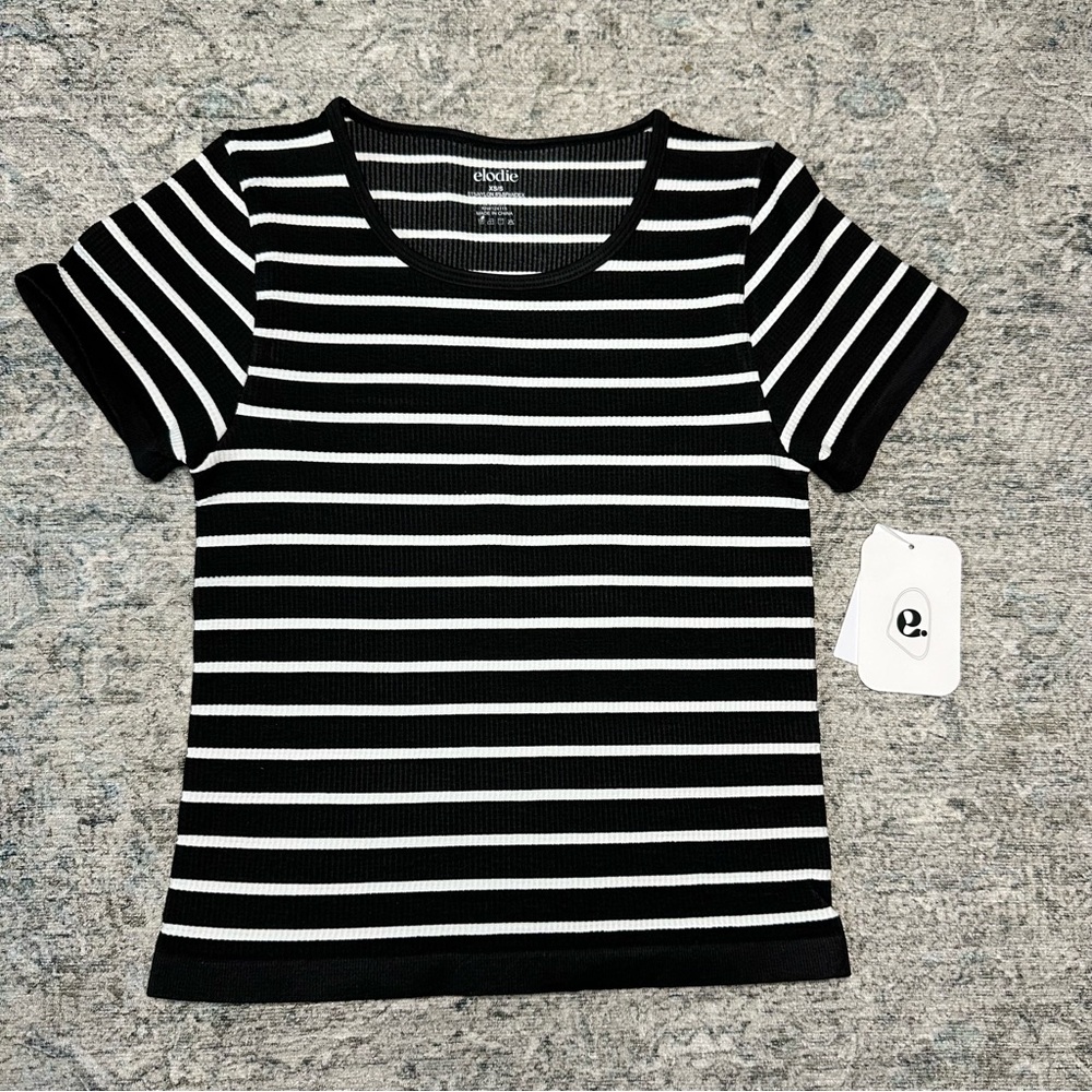 🆕Elodie Classic Black and White Ribbed Top Size XS/S